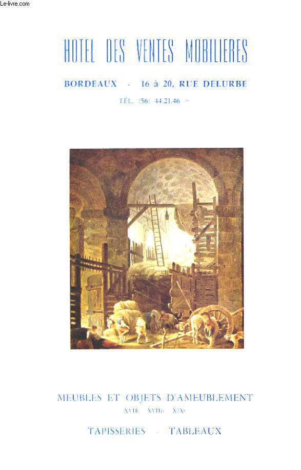 Catalogues de Vente aux Enchres Publiques de Septembre 1979,  l'Htel des ventes mobilires de Bordeaux.