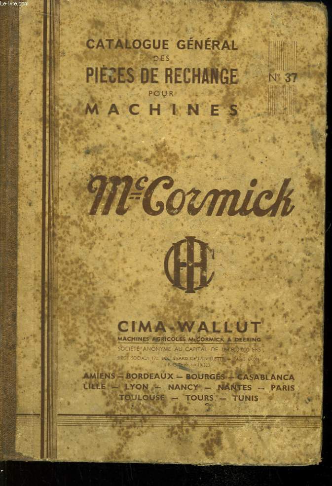 Catalogue Gnral des Pices de Rechange pour Machines. N37