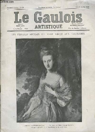 Le Gaulois Artistique. 2me anne, n20 : Les peintres anglais du XVIIIe sicle aux Etats-Unis.