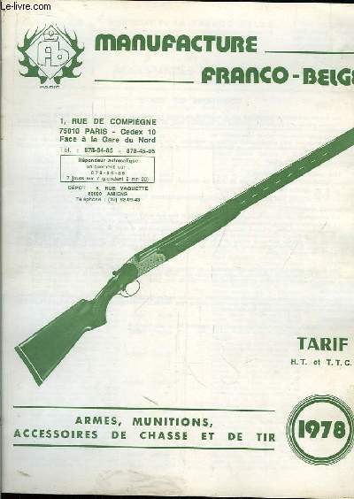 Catalogue des Tarifs HT et TTC 1978