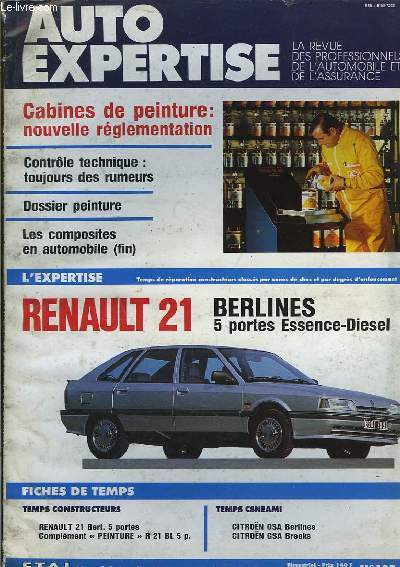 Auto Expertise N142 : Renault 21, Berlines 5 portes Essence-Diesel.