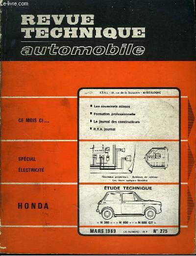 Revue Technique Automobile N275 : Honda