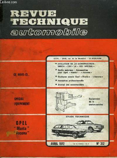 Revue Technique Automobile N°312 : Opel 
