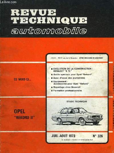 Revue Technique Automobile N326 : Opel 