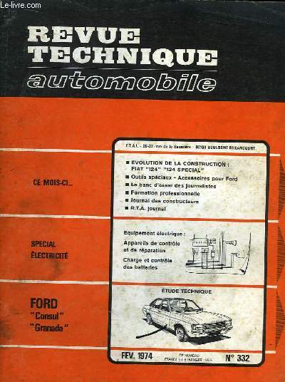 Revue Technique Automobile N332 : Ford Consul et Granada.