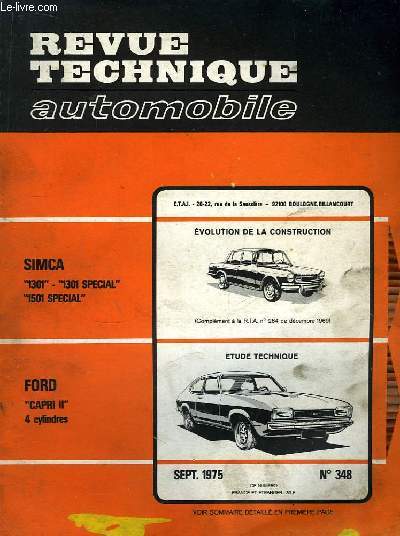 Revue Technique Automobile N348 : Ford 