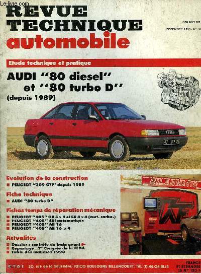 Revue Technique Automobile N°522 : Audi 