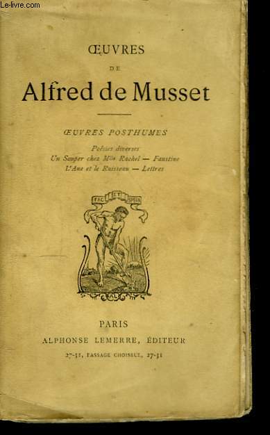 Oeuvres de Alfred de Musset. Oeuvres Posthumes.