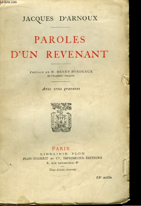 Paroles d'un revenant.