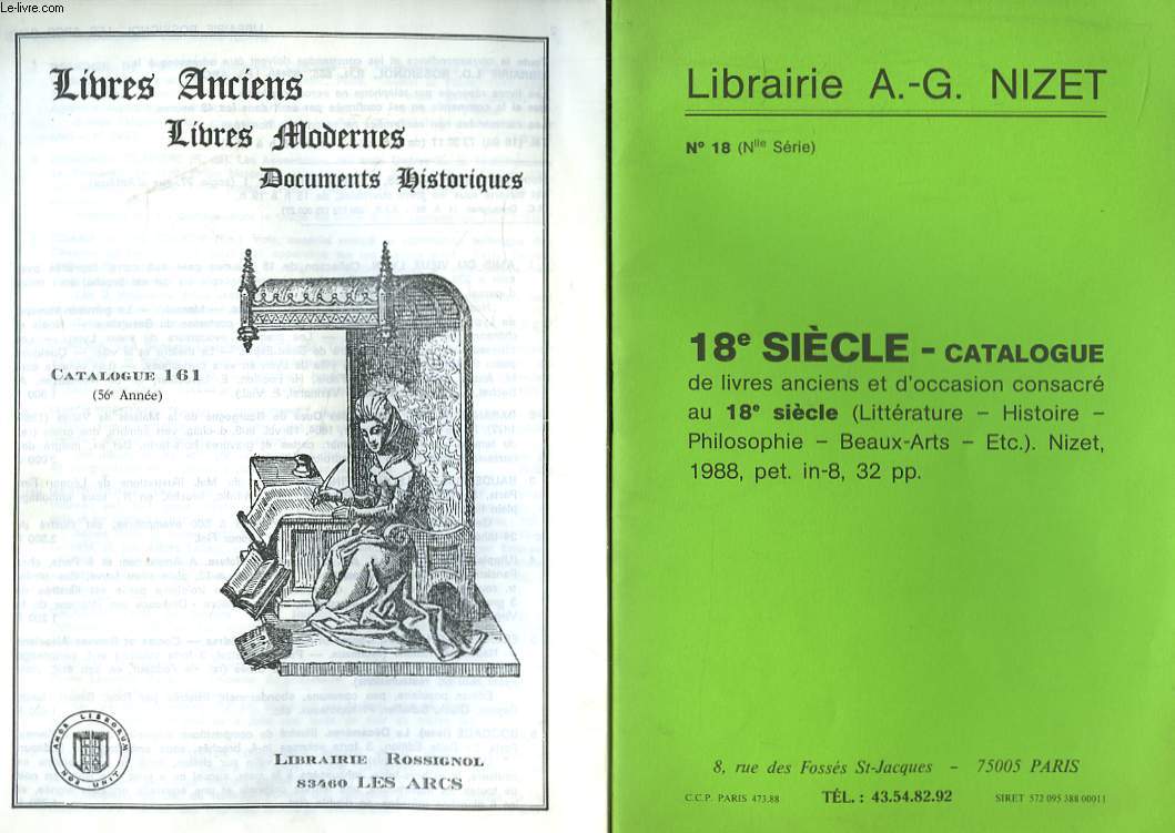 Lot de 3 catalogues de livre anciens, modernes et d'occasions.