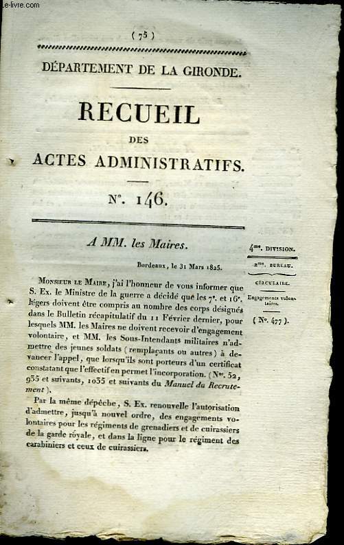 Recueil des Actes Administratifs. N146