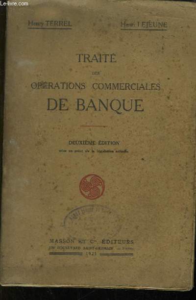 Trait des Oprations Commerciales de Banque.