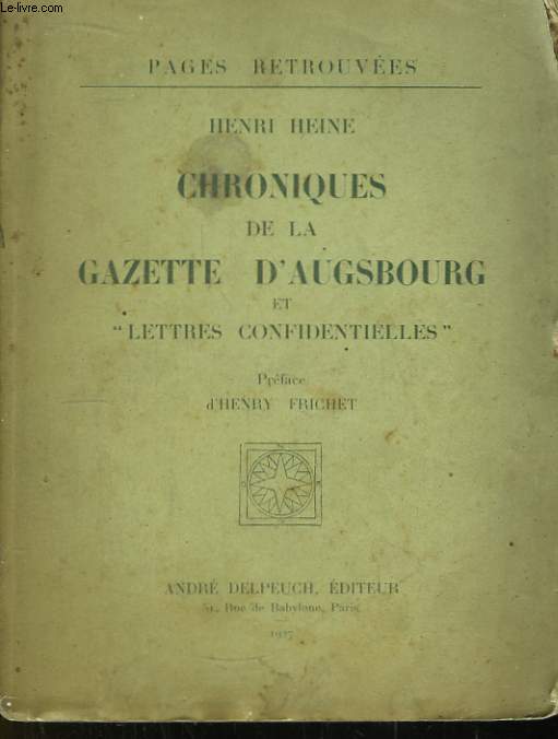 Chroniques de la Gazette d'Augsbourg et 