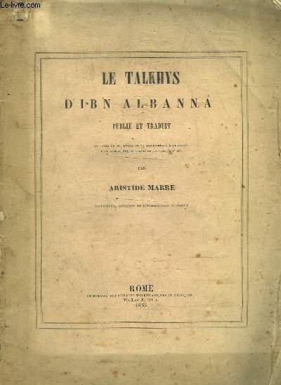 Le Talkhys d'Ibn Albanna