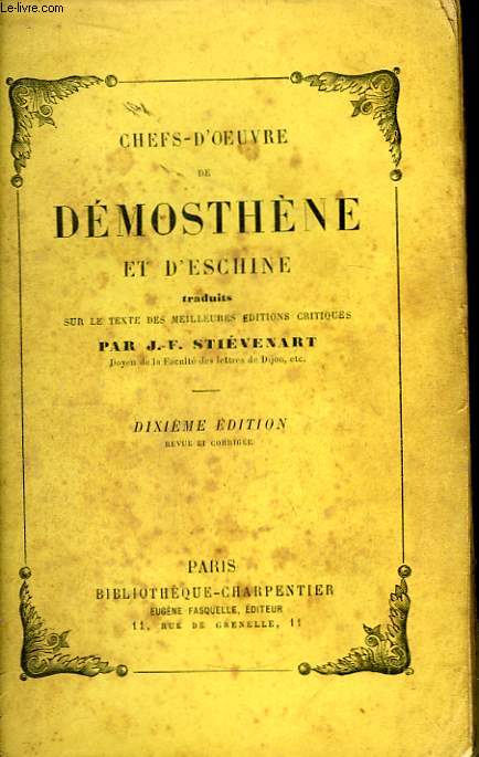 Chefs-d'Oeuvre de Dmosthne et d'Eschine.