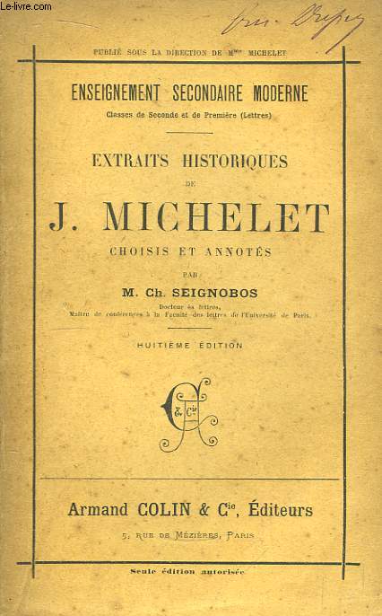 Extraits Historiques de J. Michelet.