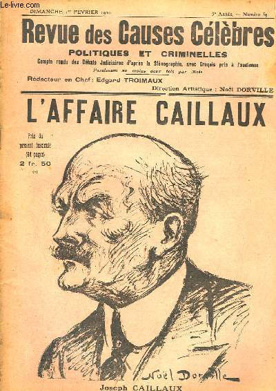 Revue des Causes Célèbres N°59, 3ème année : L'Affaire Caillaux