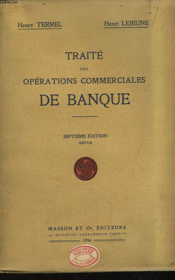 Trait des Oprations Commerciales de Banque.