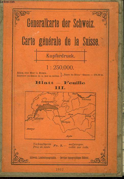 Carte gnrale de la Suisse - Generalkarte der Schweiz.