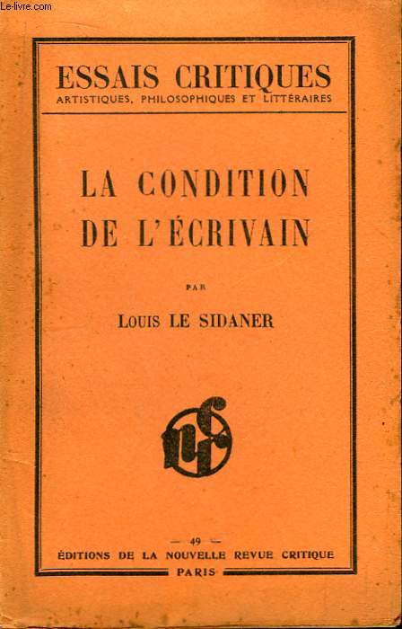 La Condition de l'Ecrivain