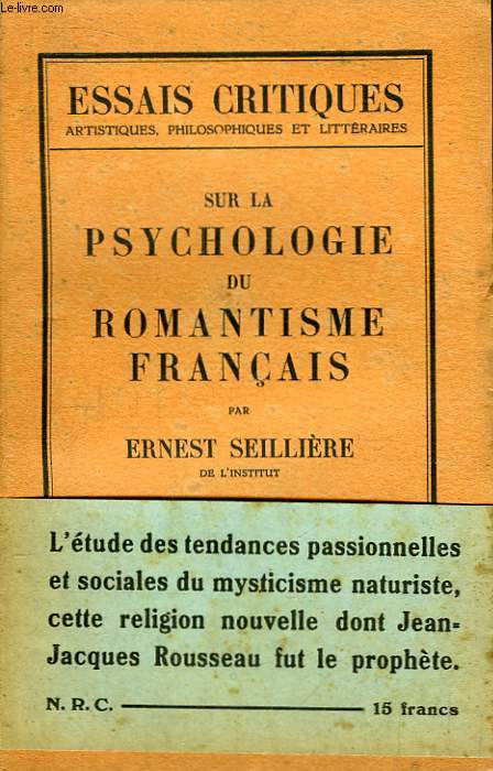 Sur la Psychologie du Romantisme Franais