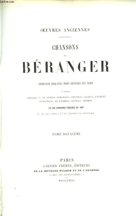 Chansons de Branger. TOME 2 en 9 livraisons.