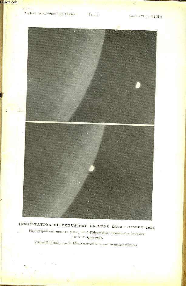 L'Astronomie, Août 1921 - 35ème année. Revue Mensuelle d'Astronomie, de Météorologie et de Physique du Globe.