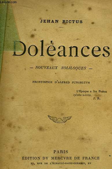 Dolances. Nouveaux Soliloques.