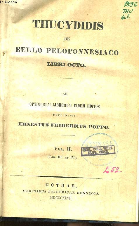 Thucydidis de Bello Peloponnesiaco Libri Octo. Vol. II (Lib. III et IV)