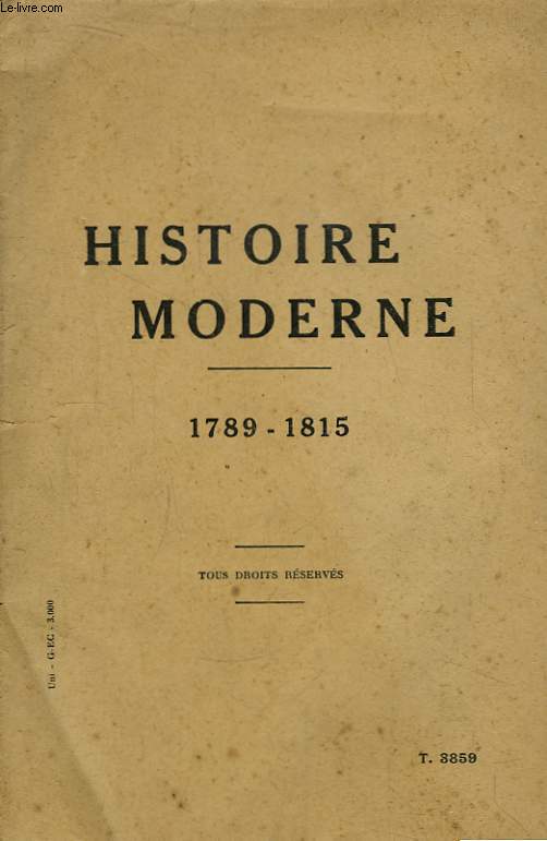 Histoire Moderne 1789 - 1815