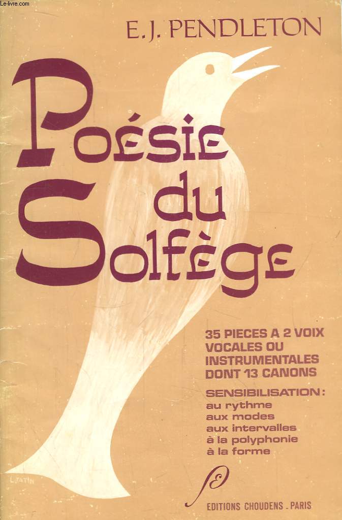 Posie du Solfge. 35 pices  2 voix vocales et instrumentales.