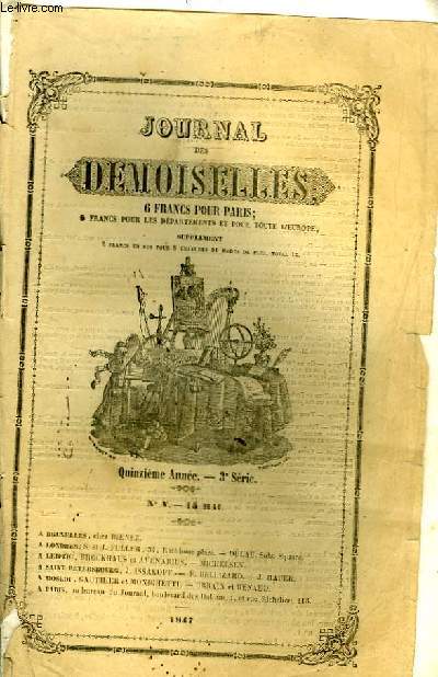 Journal des Demoiselles. N 5 - 15me anne, 3me anne : Superstitions Napolitaines, par Survilly - La Bastille, par P. L. Jacob.