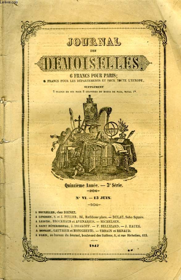 Journal des Demoiselles. N6 - 15me anne, 3me srie : Le Th, par Fouqueau de Pussy - Les Ciganos, moeurs portugaises, par Conceiro ...