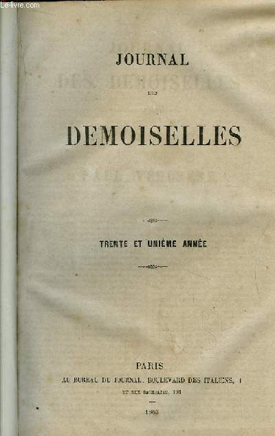 Journal des Demoiselles. 31me anne : 1863