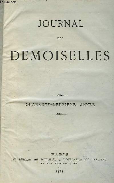 Journal des Demoiselles. 42me anne : 1874