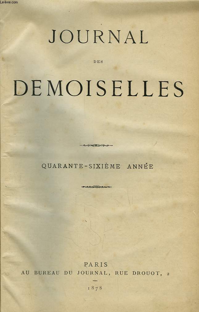 Journal des Demoiselles. 46me anne : 1878