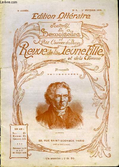 Revue de la Jeune Fille et de la Femme N3 - 2me anne. Edition Littraire du Journal des Demoiselles et Petit Courrier des Dames.