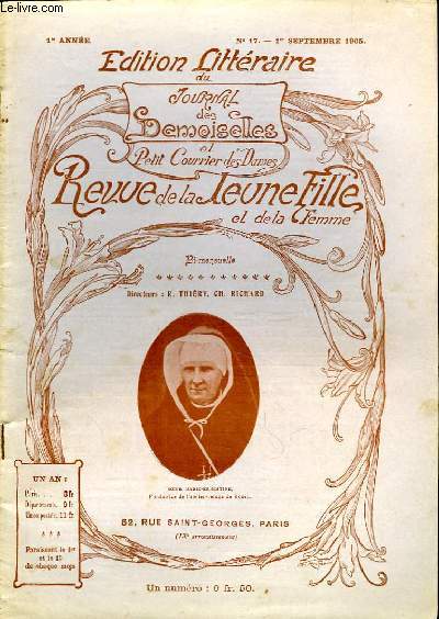 Revue de la Jeune Fille et de la Femme N17 - 1re anne. Edition Littraire du Journal des Demoiselles et Petit Courrier des Dames.