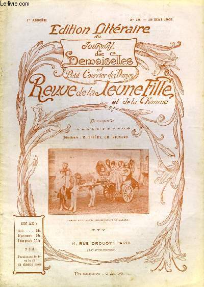 Revue de la Jeune Fille et de la Femme N10 - 1re anne. Edition Littraire du Journal des Demoiselles et Petit Courrier des Dames.