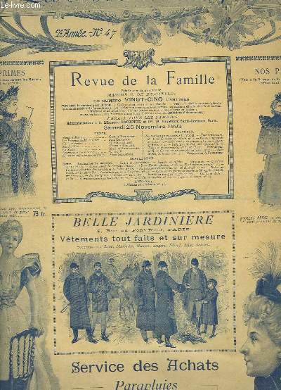 La Mode Pratique. Revue de la Famille. N47 - 2me anne : Collet en velours, Corsage en crpon, Mante pour sortie de bal, Jaquette de drap, Redingote de drap aubergine ...