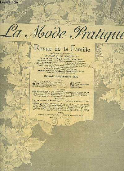 La Mode Pratique. Revue de la Famille. N48 - 1re anne : Coiffure de soire, Robe de velours, Robe de crpe ...
