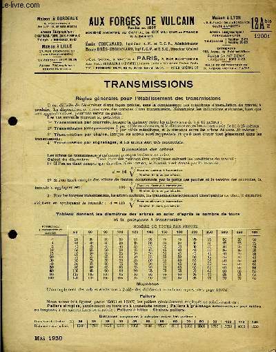 Catalogue-fascicule de Transmissions