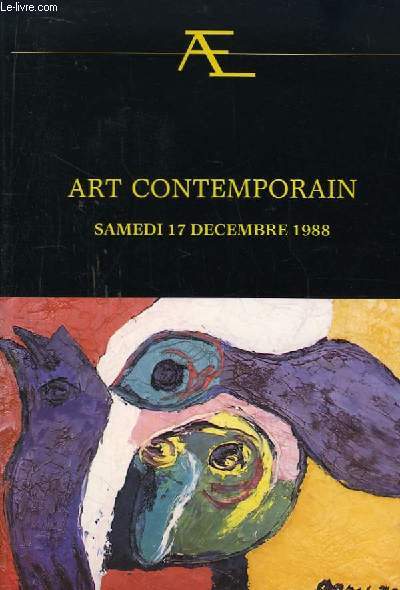 Catalogue de la Vente aux Enchres d'Art Contemporain, le 17 dcembre 1988,  Semur-en-Auxois (Bourgogne)