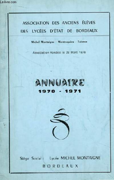 Annuaire 1970 - 1971
