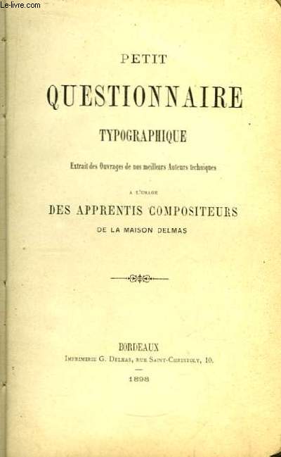 Petit Questionnaire Typographique