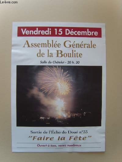 Assemble Gnrale de la Boulite. 15 dcembre - Salle du Chatelet