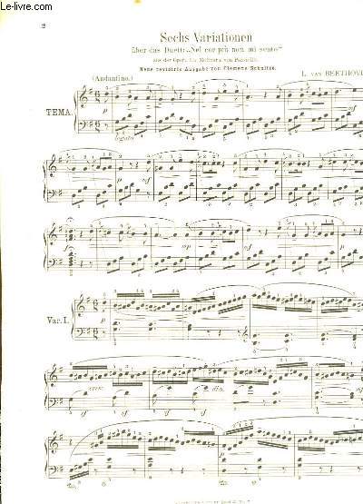 Variationen Piano Solo. Variationen in G dur (Sol majeur).