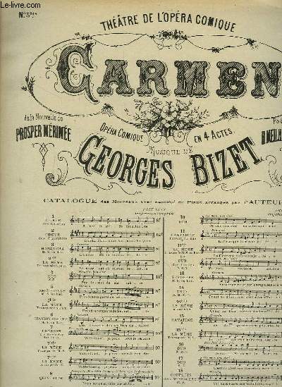 Carmen. N5 bis. Seguedille. Partitions Piano - Chant