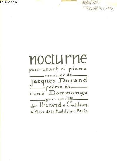 Nocturne, pour Chant et Piano