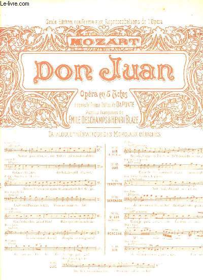 Don Juan N6 : Duo de la Main, chant par M. Faure et Mlle Battu. Partition Chant et Piano